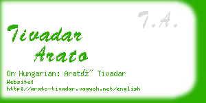 tivadar arato business card